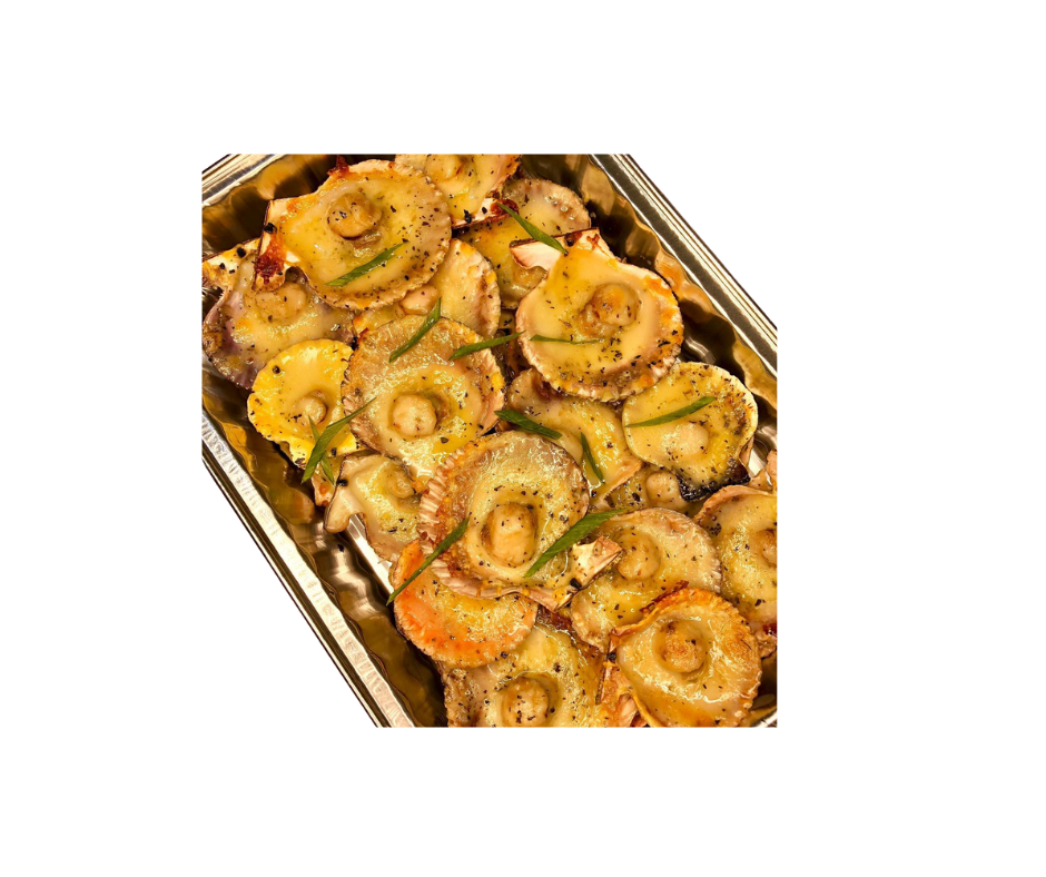 Cheesy Baked Scallops (500g)
